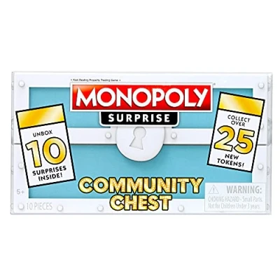 Image of Basic Fun 00435 Monopoly Surprise Community Chest Game Accessory, Collectable Toys for Kids, Board Games, Accessories, Collectible and Aged 8 +