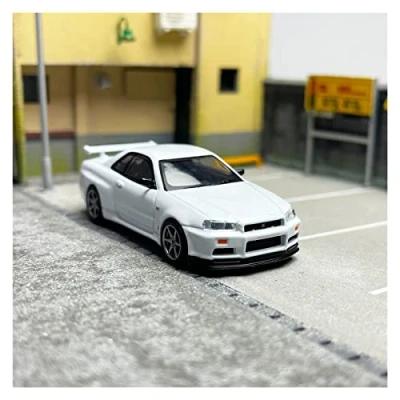 Image of RCESSD scale Car Model 1:64 For Nissan R34 Skyline GT R V Spec N1 Metal Die Cast Miniature Ornament collect vehicles