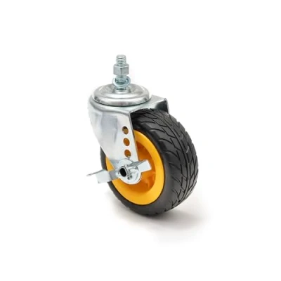 Image of Rock N Roller Ground Glider Caster with Brake 5&quot; x 2&quot; 2 Pack for R6G, R8, R10 &amp; R11G Multi Carts