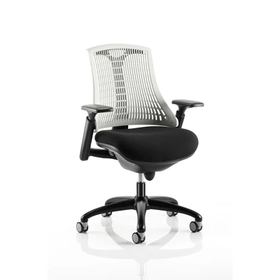Image of Flex Task Operator Chair Black Frame Fabric Seat Moonstone White Back