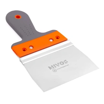 Image of Mivos Professional Surface Spatula Made of Stainless Steel 150 x 90 mm Rustproof Joint with Aluminium Holder Smoothing Blade Width Cleaning Soft Grip