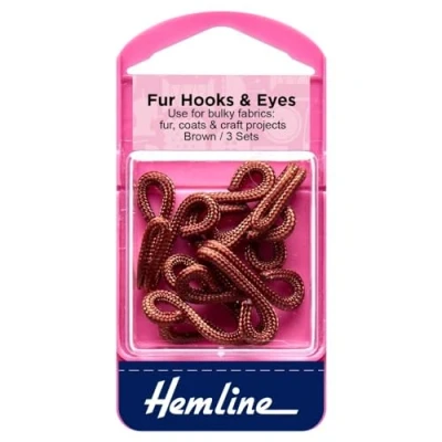 Image of Hemline Fur Coat Hook and Eye Size 3 Brown H402.BR