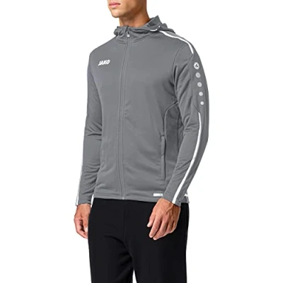 Image of JAKO Striker 2.0 M9419 Men&#039;s Tracksuit Polyester with Hood, Stone Grey/White, 4XL