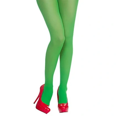 Image of Wicked Costumes Adult Ladies Green Elf Tights (One Size) Fancy Dress Accessory