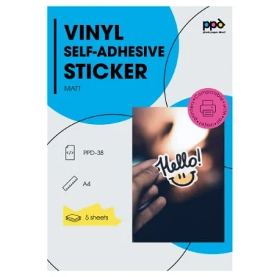 Image of PPD 5 Sheets A4 Inkjet Printable Matt Self Adhesive Vinyl Sticker Paper Waterproof 38