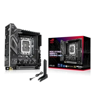 Image of ASUS ROG Strix B860 I Gaming WiFi, Mini iTX Motherboard, Advanced AI Ready, 10+1+2+1 Power Stages, DDR5, PCIe 5.0, Two M.2 Slots, WiFi 7, Advisor, Networking II