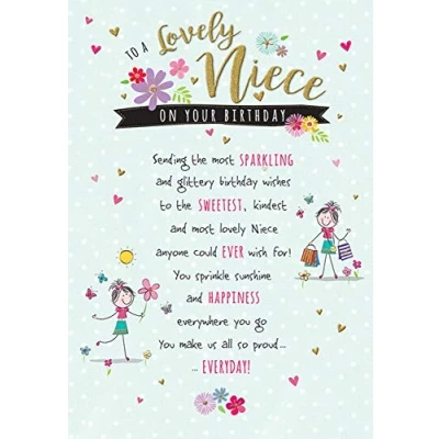 Image of Piccadilly Greetings Birthday Card To a Lovely Niece on Your Sentimental Verse Foil Finish for Her