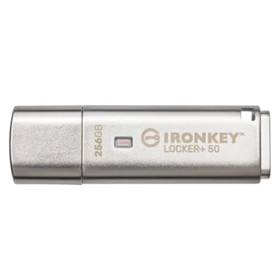 Image of Kingston IronKey Locker+ 50 USB Flash Drive XTS AES Encrypted for Data Protection with Automatic USBtoCloud Back Up IKLP50/256GB