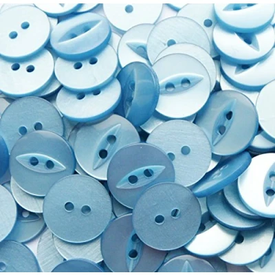 Image of HolmeCraft™ Pack of 100 Blue fisheye Baby Buttons 11mm Wide