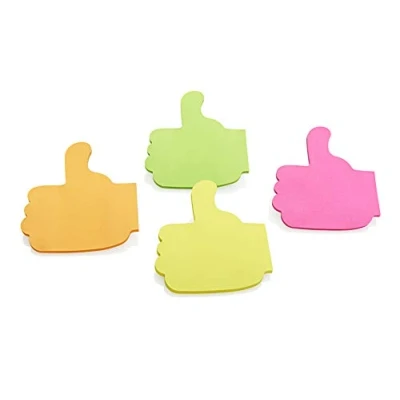 Image of Premier Stationery Stik ie Thumbs Up Sticky Notes. 100 Sheets. 4 Assorted Colours.