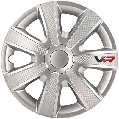 Image of AUTO STYLE Set wheel covers VR 16 inch silver/carbon look/logo