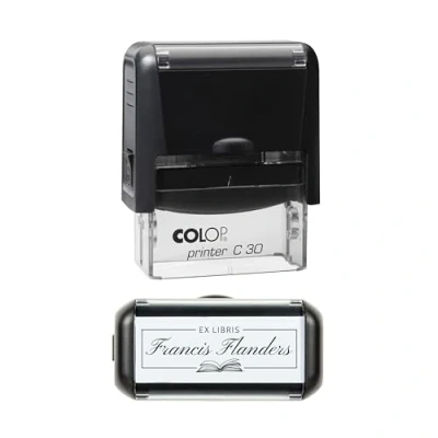 Image of Custom Library Stamp, from The of This Book Belongs to, Ex Libris Stamp (Ex with Border)