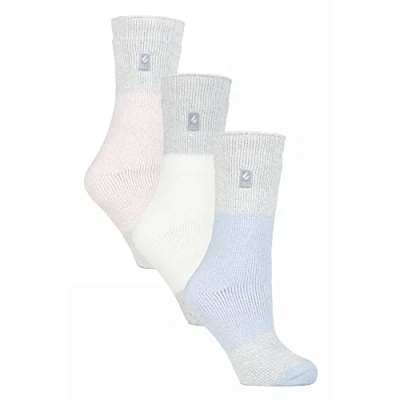 Image of Heat Holders Womens 3 Pack Multipack Ladies Insulated Thermal Socks for Winter Plain H&amp;T Multicolour Size UK 4 8