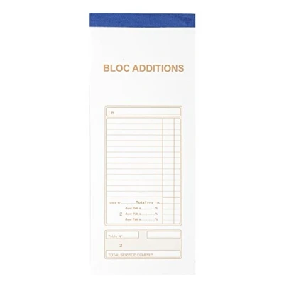 Image of Exacompta Ref. 13482E 1 Addition Pad 50 carbonless sheets numbered in duplicate Format 9.1 x 22.5 cm