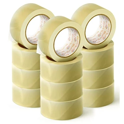 Image of OFITURIA Transparent Packaging Tape for of Shipping and Moving Cardboard Boxes, Seal Safe Sturdy Ophythuria (36 cm x 120 m Transparent, 12 Rolls)