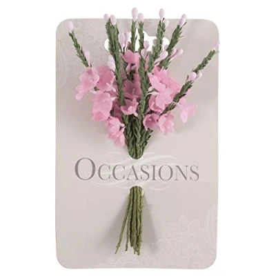 Image of Artificial Pink heather spray 12 stems buttonholes wedding card craft
