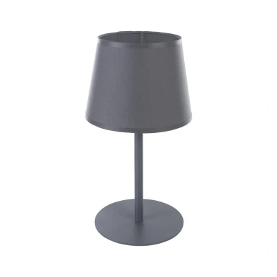 Image of Maja Table Lamp With Round Tapered Shade Grey 1xE27