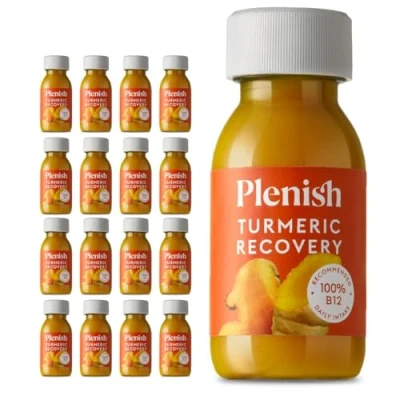 Image of Plenish Turmeric Recovery Shots 12 x 60ml 100% of Your Daily Vitamin B12 Natural, Vegan &amp; Gluten Free, No Added Sugar, Additives or preservatives