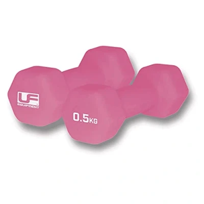 Image of Urban Fitness Neoprene Covered Hex Dumbbells (Pair) Pink 2 x 0.5kg