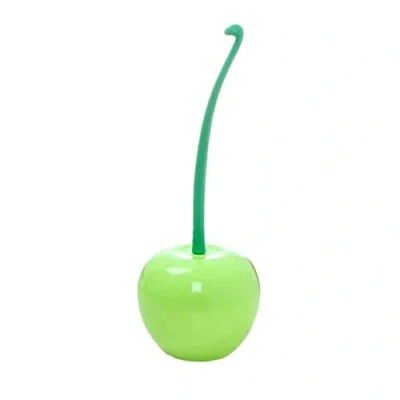 Image of Toilet Brush and Holder Set Cherry with Long Handle Novelty for Bathroom Cleaning Bristles
