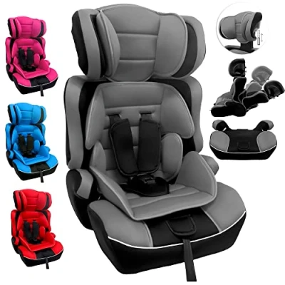Image of FableKids Child Car Seat 5 Point Safety Harness Group 1+2+3 for 9 36kg Adjustable Headrest ECE R44/04 Removable Backrest (44 x 44 66 78 cm) (Blue)