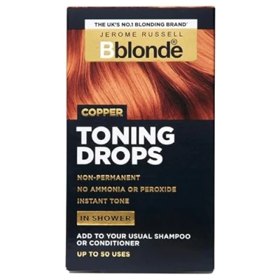 Image of Jerome Russell Bblonde Copper Toning Drops Non Permanent Hair Toner, Refresh &amp; Maintain Dye, Add in Shower with Shampoo or Conditioner, 50 Uses