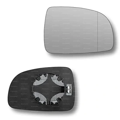Image of Less4spares Replacement Wing Mirror Glass Right Compatible with Nissan Note 2006 2013 CLIP ON Driver Off side Heated Blind Spot