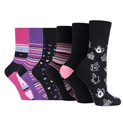 Image of SOCK SHOP GENTLE GRIP 6 Pairs of Ladies Socks, Size UK 4 8 (RH171 / RH134)