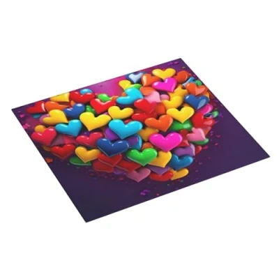 Image of colourful heart Drying Mat for Kitchen Counter Microfiber Absorbent Dish Pad Large Size Dishes Drainer Mats Countertops Sinks Draining Racks 16x18 in