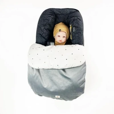 Image of Foot Muff Leg Cover for Any Baby Car Seat Blanket Universal Adjustable Elastic Closure Band (Grey)