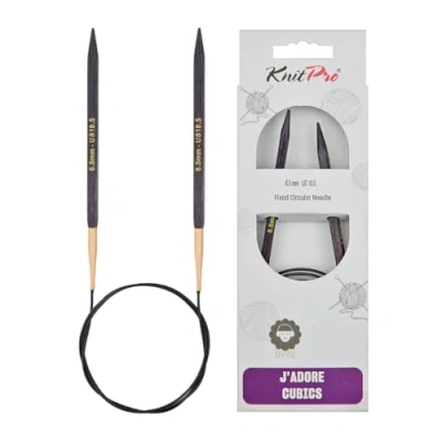 Image of KnitPro J&#039;Adore Cubics Knit Pins Circular Fixed Knitting Needles 80cm x 6.50mm