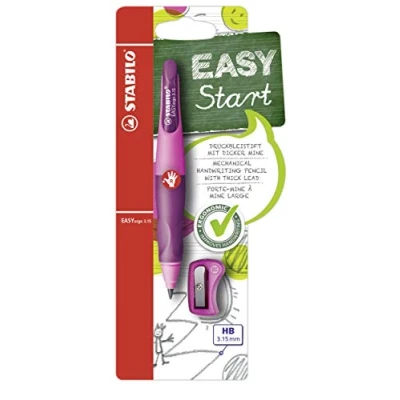 Image of STABILO Ergonomic Mechanical Pencil EASYergo 3.15 Right Handed Pack of 1 Pink/Lilac with Sharpener