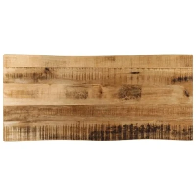 Image of vidaXL live edge mango wood tabletop 80x40 cm rectangular dining surface, rustic brown color, versatile home/commercial use