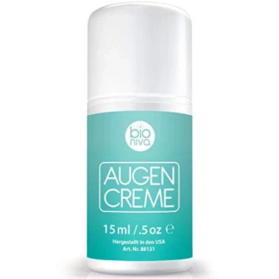 Image of Bio Anti Aging Eye Cream Treatment for dark circles, puffiness and wrinkles. Gel with Matrixyl 3000, Peptides, Vitamin C Hyaluronic Acid. Stimulates Collagen Bioniva 15 ml