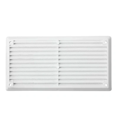 Image of Map Plastic Louvre Air Vent Cover with Flyscreen, for Openings: 6&quot; x 3&quot; (150mm 75mm), Ventillation Grille Cover, White