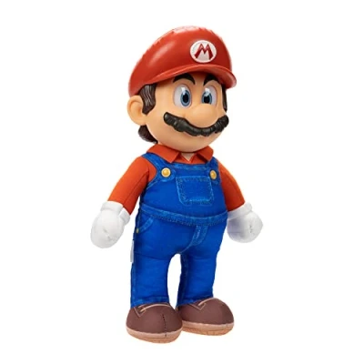 Image of THE SUPER Mario BROS. MOVIE Poseable Plush, Stands 14’ / 35cm Tall, Realistic Eyes and Fully Articulated