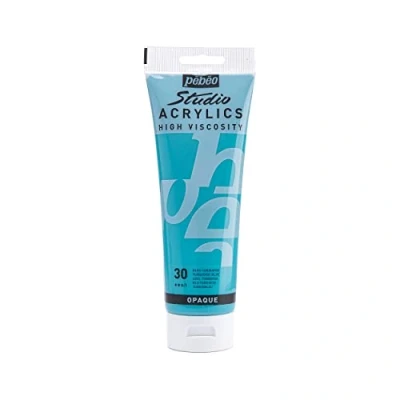 Image of Pébéo 169 030 Studio Acrylics Fine Acrylic Paint Blue Turquoise Blue, 250 ml