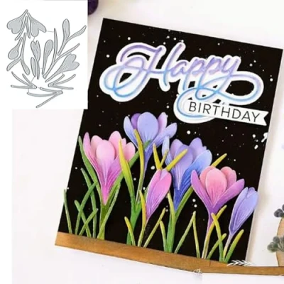 Image of Orchid Flower Leaf Metal Die Cuts,Spring Cutting Dies Cut Stencils DIY Scrapbooking Decorative Embossing Paper Card Making