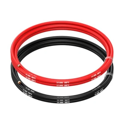 Image of MMOBIEL 14 AWG Electrical Silicone Wire Gauge (2,08mm²) Tinned Copper Cable 2 Separate Wires Red &amp; Black Each 1,5 m / 5 ft for RC, Drones, 3D Printers, Batteries, Speaker Wires, Led Strips