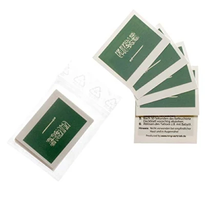 Image of 5 x Saudi Arabia Temporary Tattoo Set Fan Flag 2018(5)