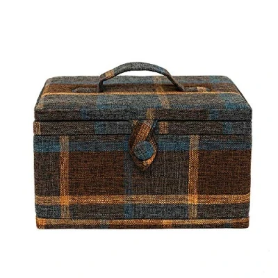 Image of Korbond Sewing Basket Medium Orange Tartan