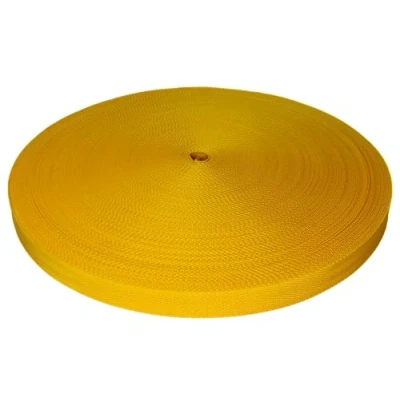Image of Trimz Polypropylene Herringbone Webbing, Yellow, 25mm x 25m