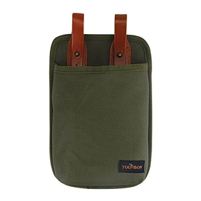 Image of TOURBON Wasterproof Canvas Bike Panniers Bicycle Pouch Handlebar Bag Green (Green U Lock Bag)