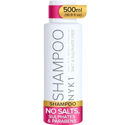 Image of SALT and Sulphate FREE SHAMPOO (500ml) for use AFTER KERATIN TREATMENTS COLOUR TREATED HAIR Organic Aftercare Men Women. No Salt, or Sodium