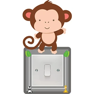 Image of Monkey Light Switch Surround Art Vinyl Wall Stickers Children&#039;s Bedroom