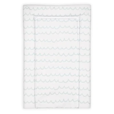 Image of Baby Changing Mat, Aqua Squiggle Deluxe Waterproof with Raised Padded Edges, Uniquely Designed, Easy Wipe Clean a Perfect, Practical Addition to Your Nursery 75cm x 47.5cm 5cm