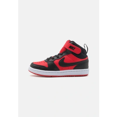 Image of Nike Sportswear Court Borough MID 2 Unisex Hightop trainers for kids, Size: 10.5K, University red/black/white Imitation leather/ textile