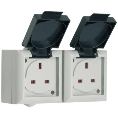 Image of SMJ EP213B IP54 13A Outdoor Power Double UK Socket