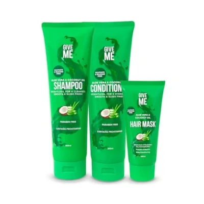 Image of Give Me Cosmetics Hair Care Gift Set, Shampoo and Conditioner, Mask, Aloe Vera Coconut Oil, Silicone Sulphate Free Haircare for Teenage Girls Women