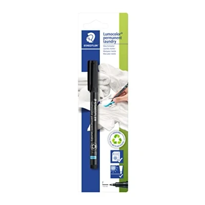 Image of STAEDTLER 319 LM F 9 Lumocolor Permanent Laundry Marker 0.6mm Fine Line Width, Black (Pack of 1)